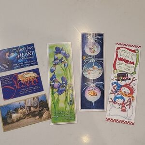 FREE WITH PURCHASE Colorful Christmas and Floral Bookmarks And Prqyer Cards